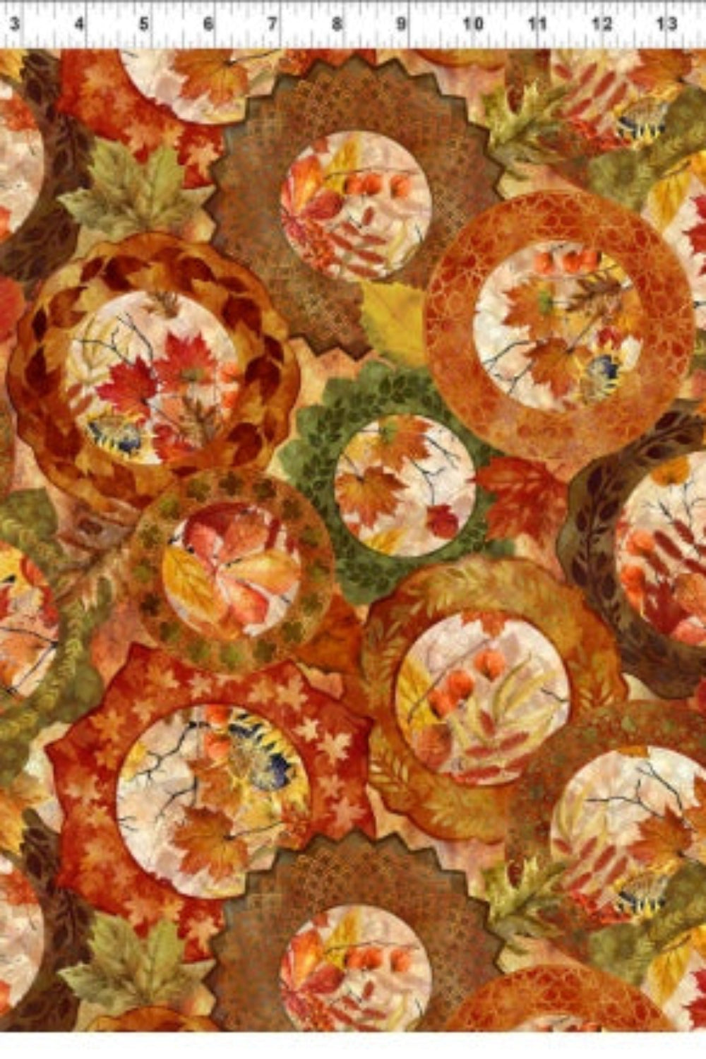 Autumn Celebration Multi Circles – fabric – colorful textile design