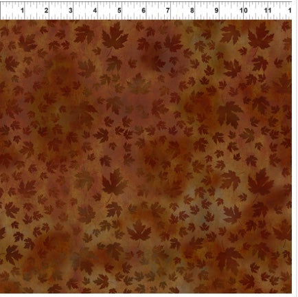 Autumn Celebration Brown Maple Leaves – fabric – colorful textile design