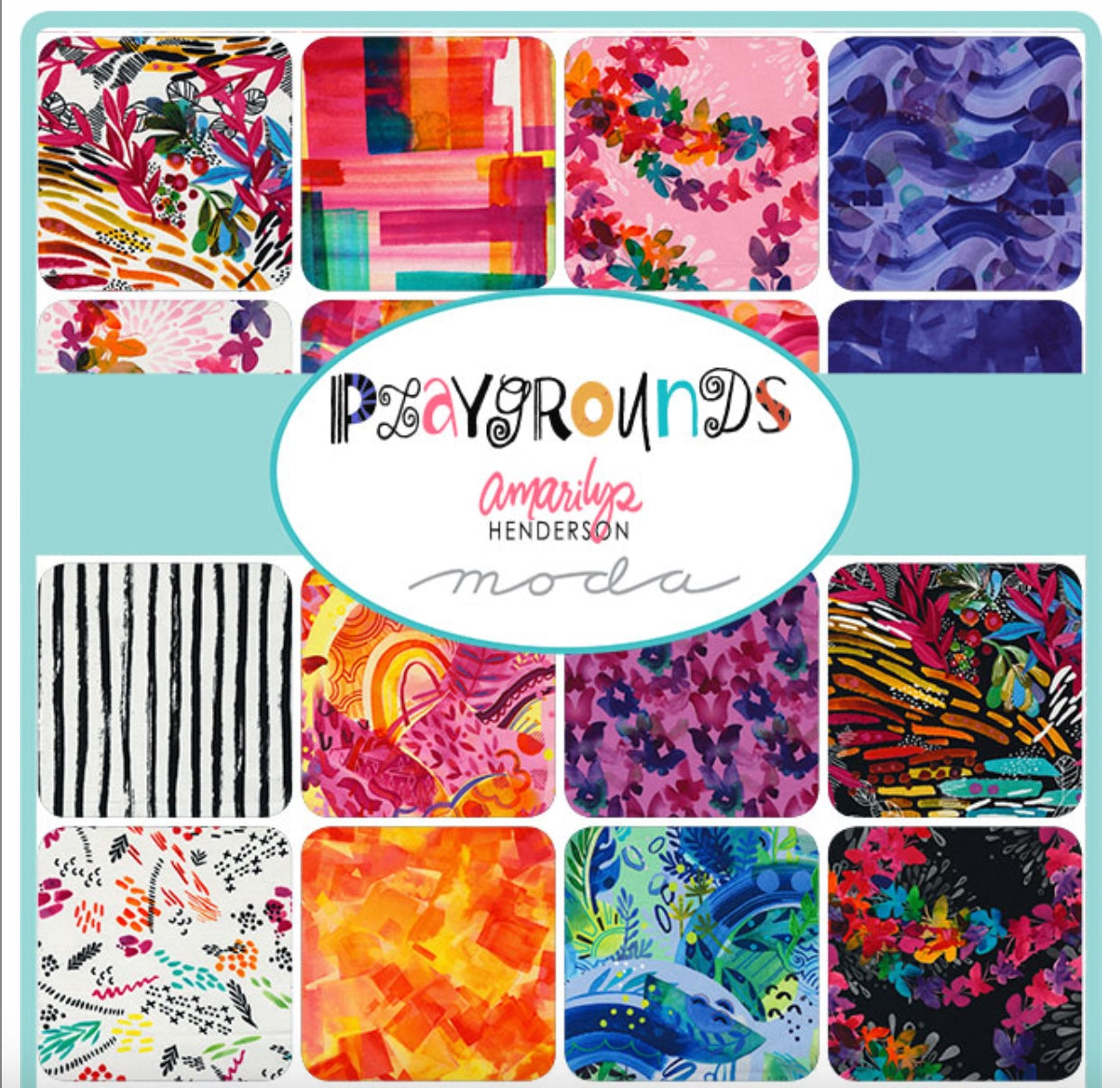 Playgrounds by Amarilys Henderson for Moda Fabrics, Charm Pack 5" x 5", 42 Pcs.