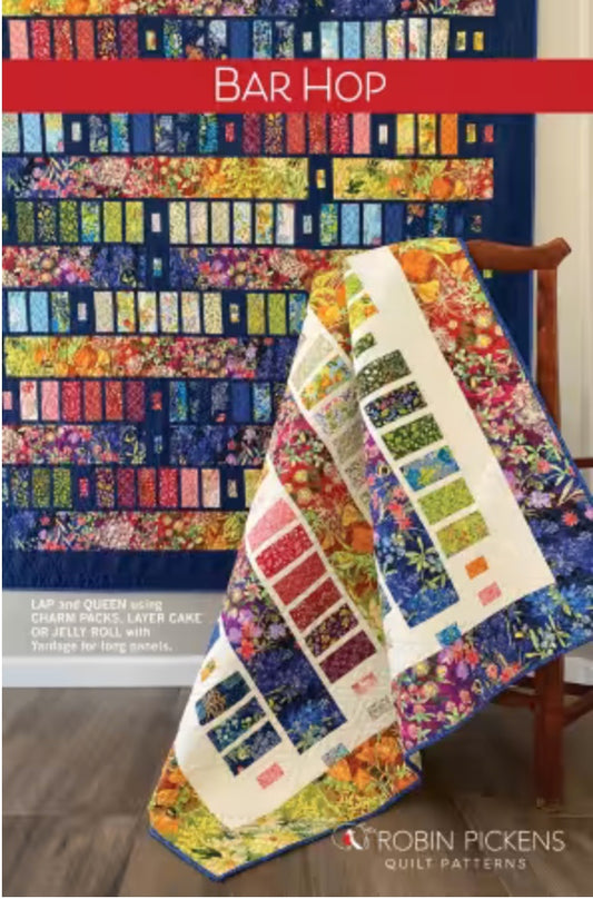 Bar Hop – quilt pattern – colorful textile design