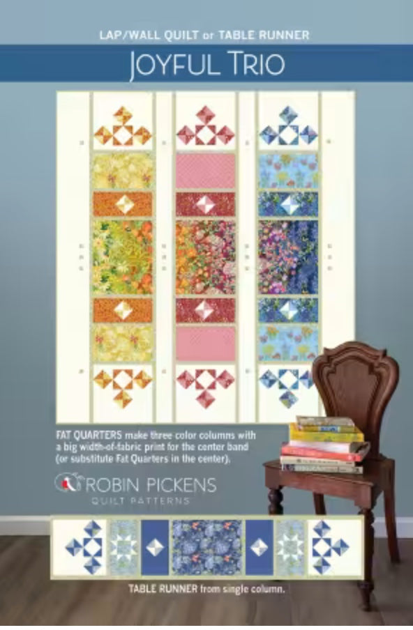 Joyful Trio – quilt pattern – colorful textile design