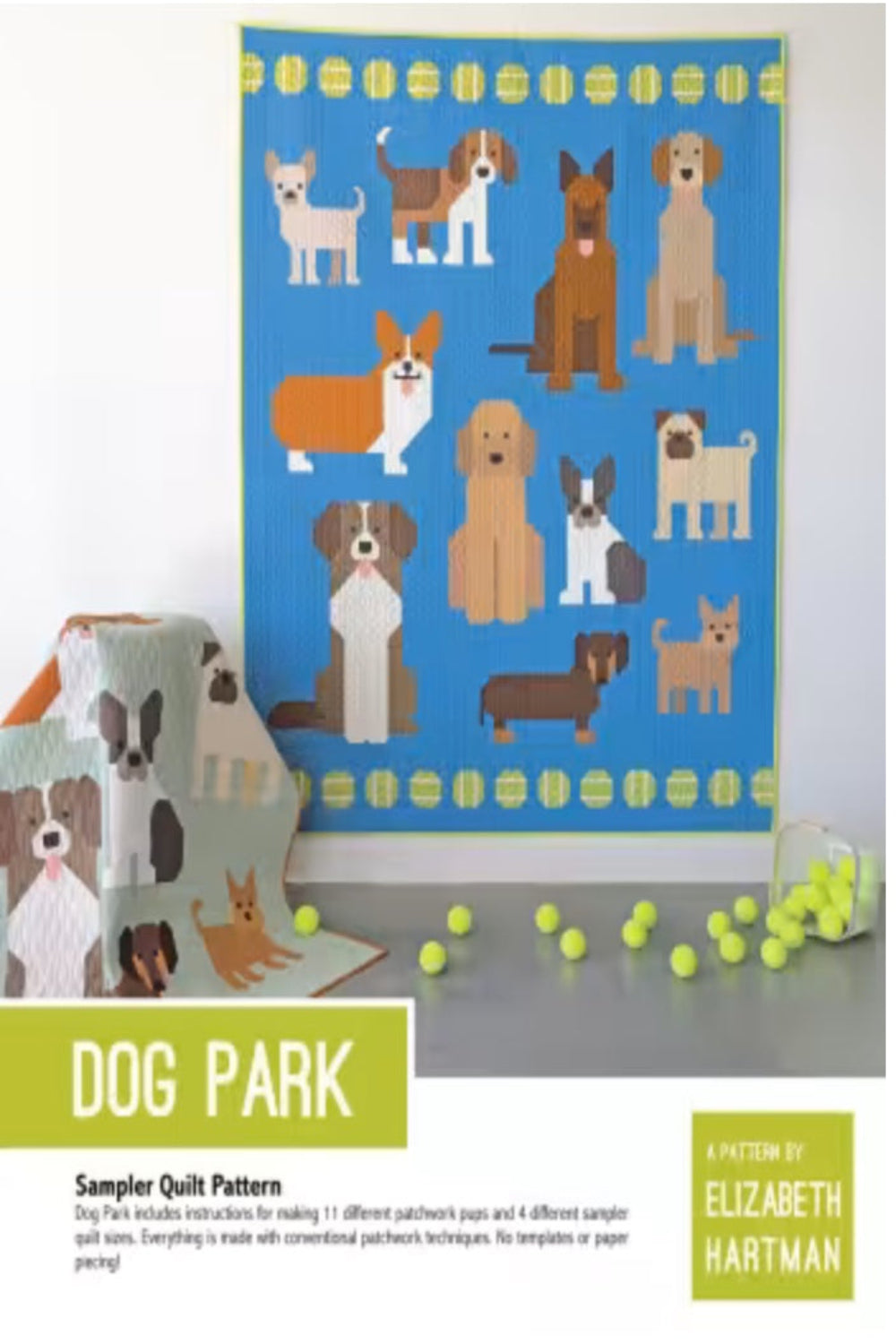 Dog Park – quilt pattern – colorful textile design