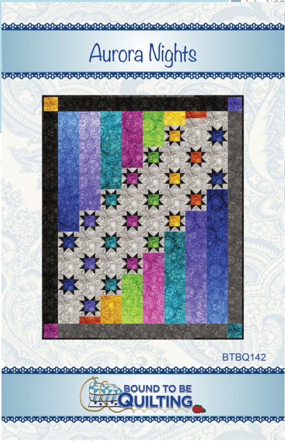 Aurora Nights – quilt pattern – colorful textile design