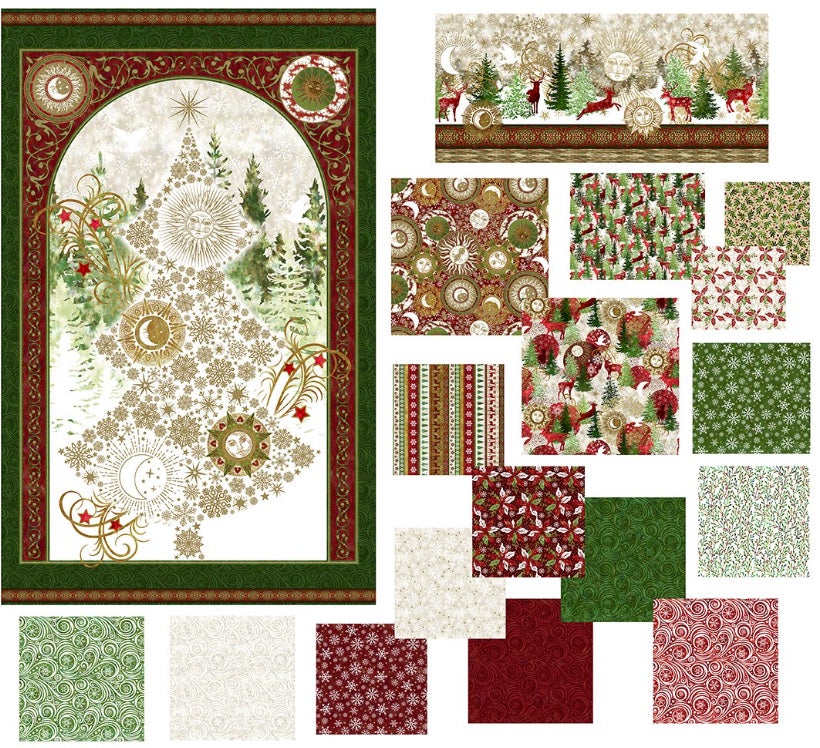 Winter Solstice II Cream Snowflakes Metallic – fabric – colorful textile design