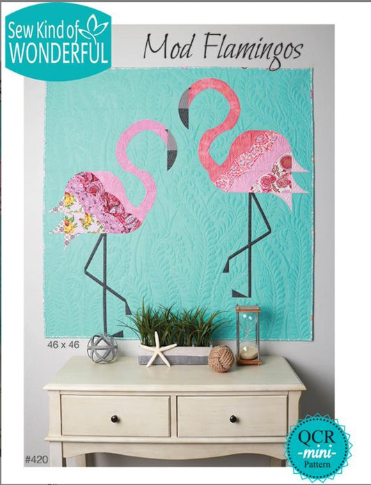 Mod Flamingos – pattern – colorful textile design