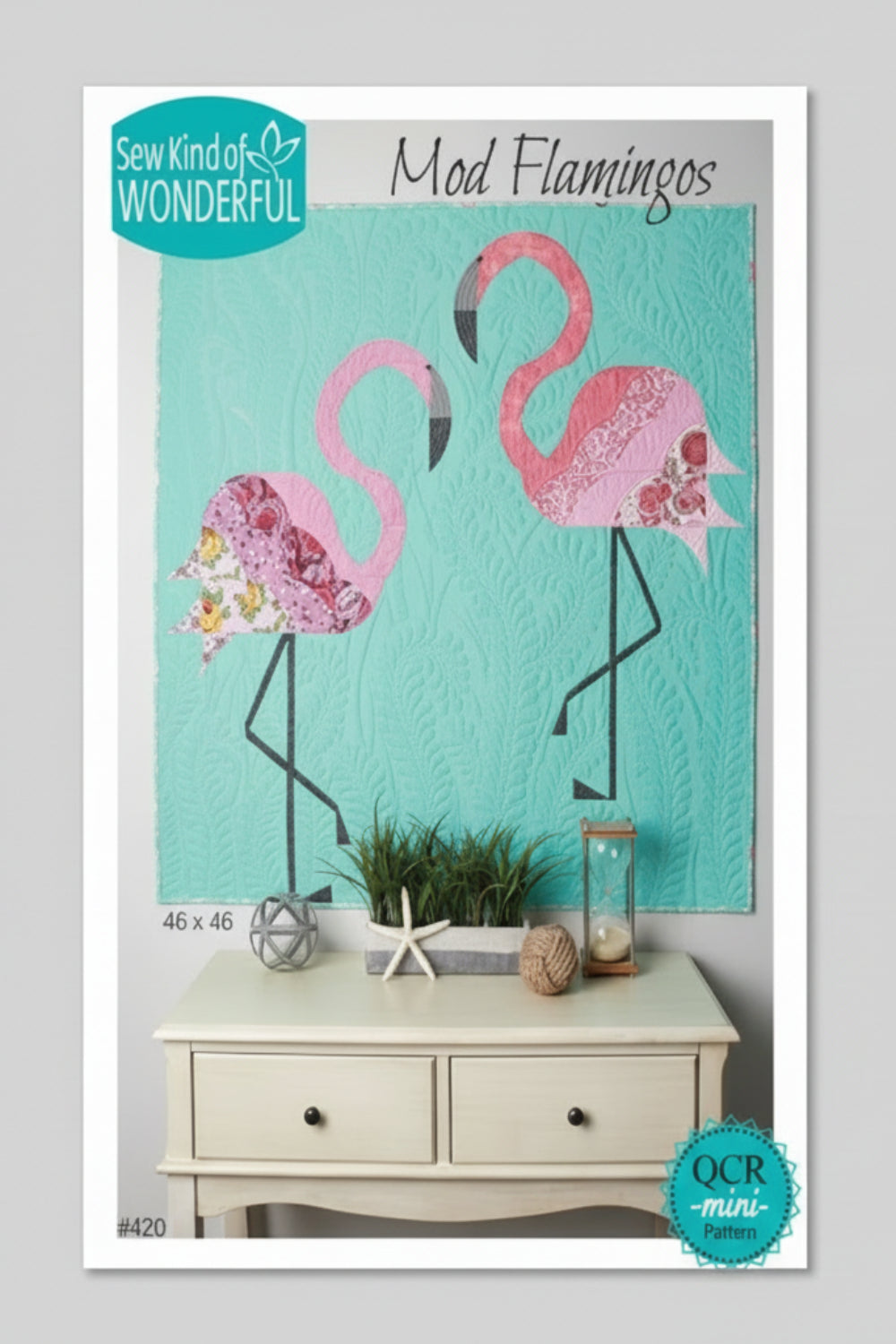 Mod Flamingos – pattern – colorful textile design