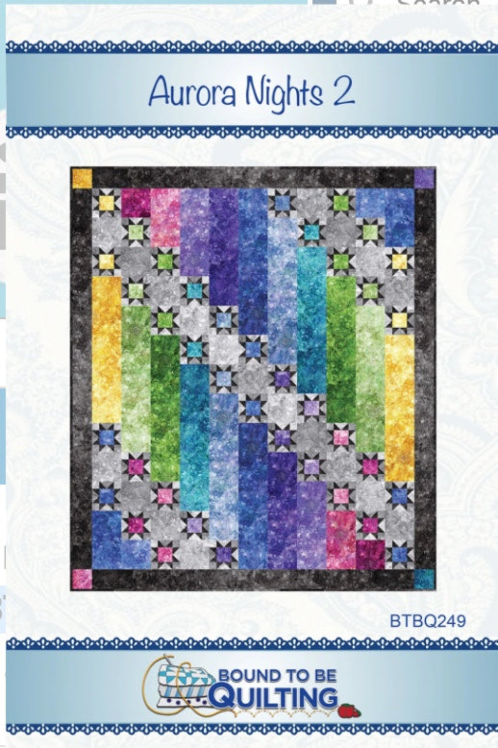 Aurora Nights 2 – quilt pattern – colorful textile design