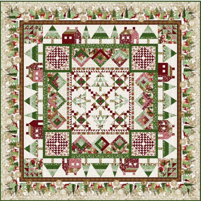 Winter Solstice II Magic Winter Sampler Quilt Kit – quilt kit – colorful textile design