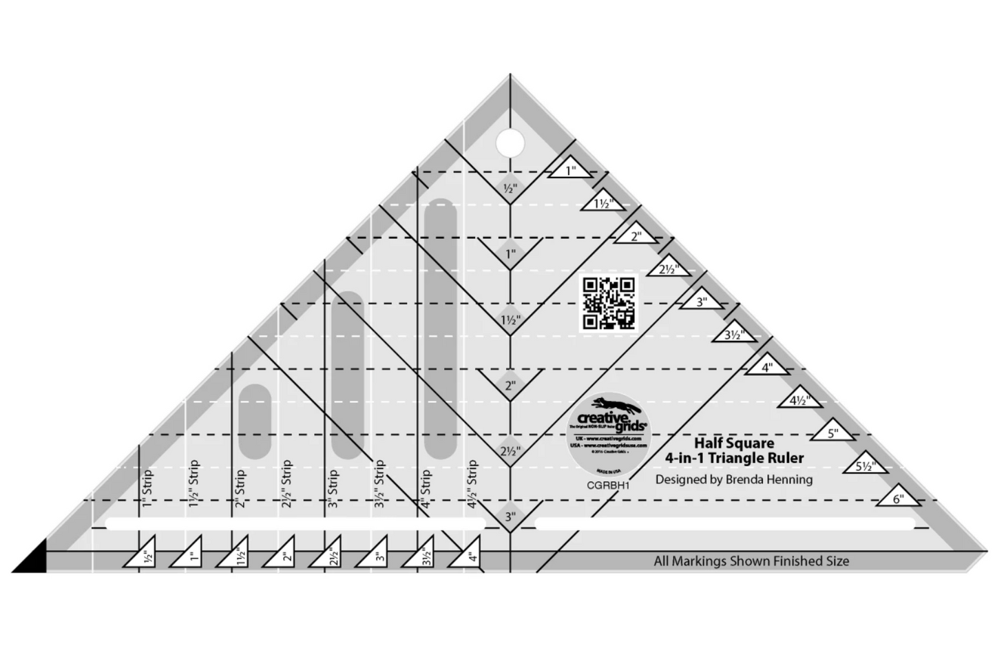 Quilt Ruler Half-Square 4-in-1 Triangle by Creative Grids