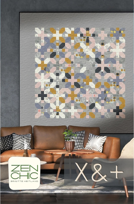 X and Plus – quilt pattern – colorful textile design