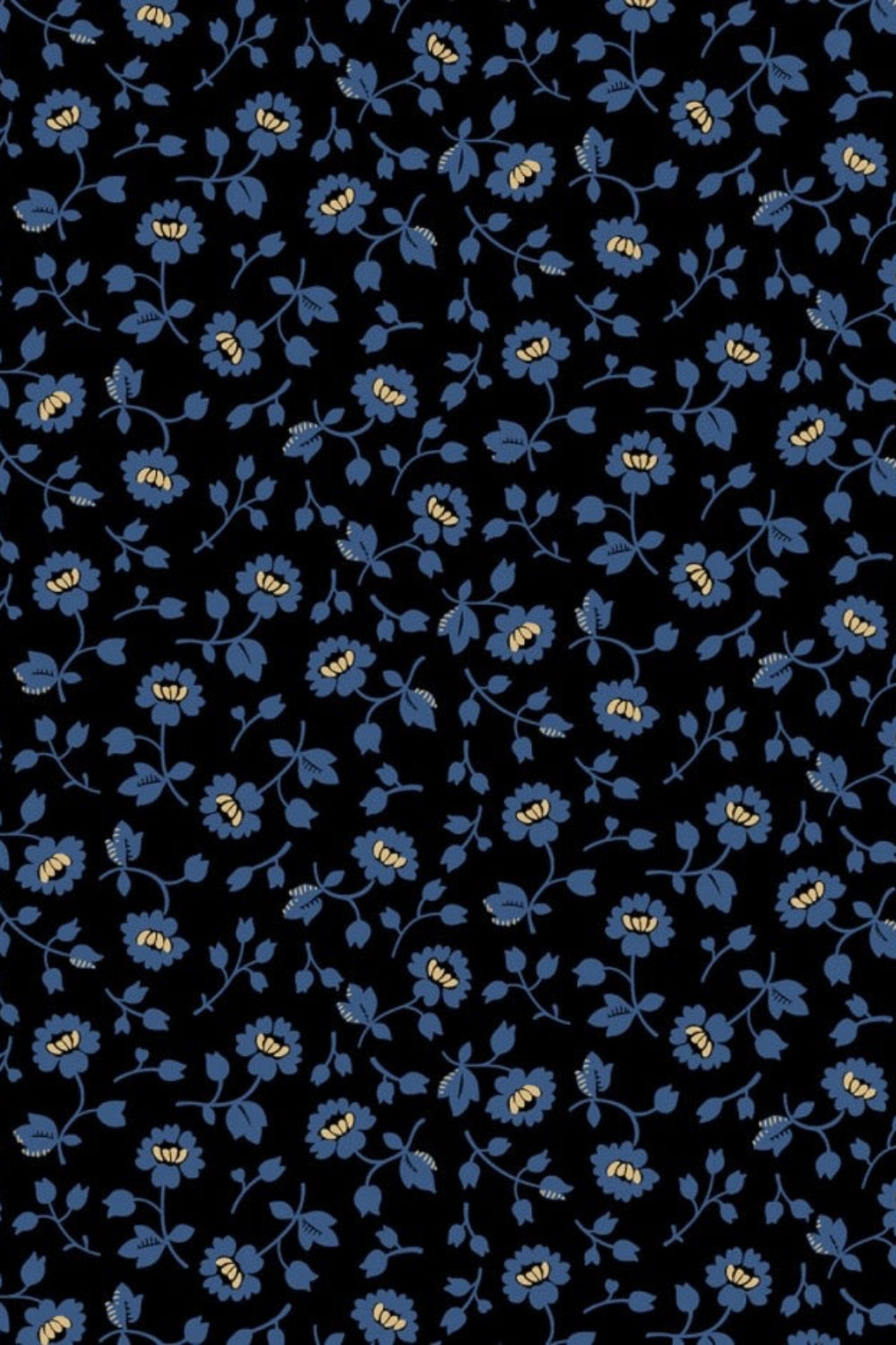 Vintage Charm by Judie Rothermel Collection - Blue Flower Patch - 3/4 yard cut – fabric – floral pattern