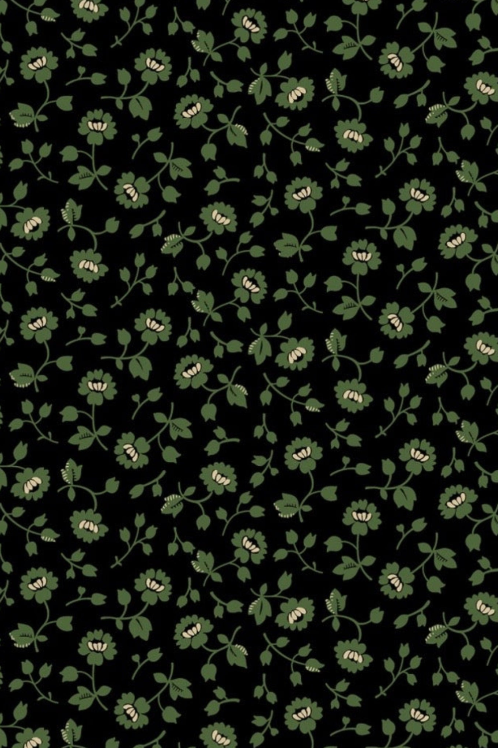 Vintage Charm by Judie Rothermel Collection - Green Flower Patch - 1- yard cut