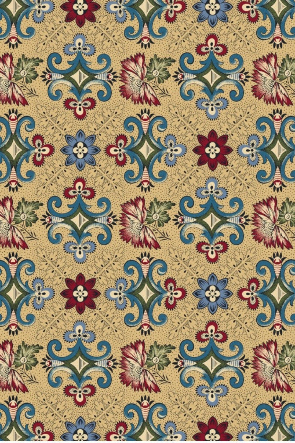 Vintage Charm by Judie Rothermel Collection - Beige Fleu Di Lis – fabric – colorful textile design