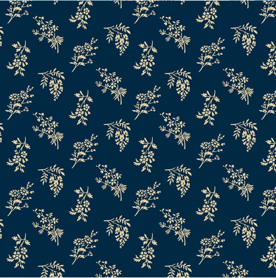 Vintage Charm by Judie Rothermel Collection - Navy Cut Flower