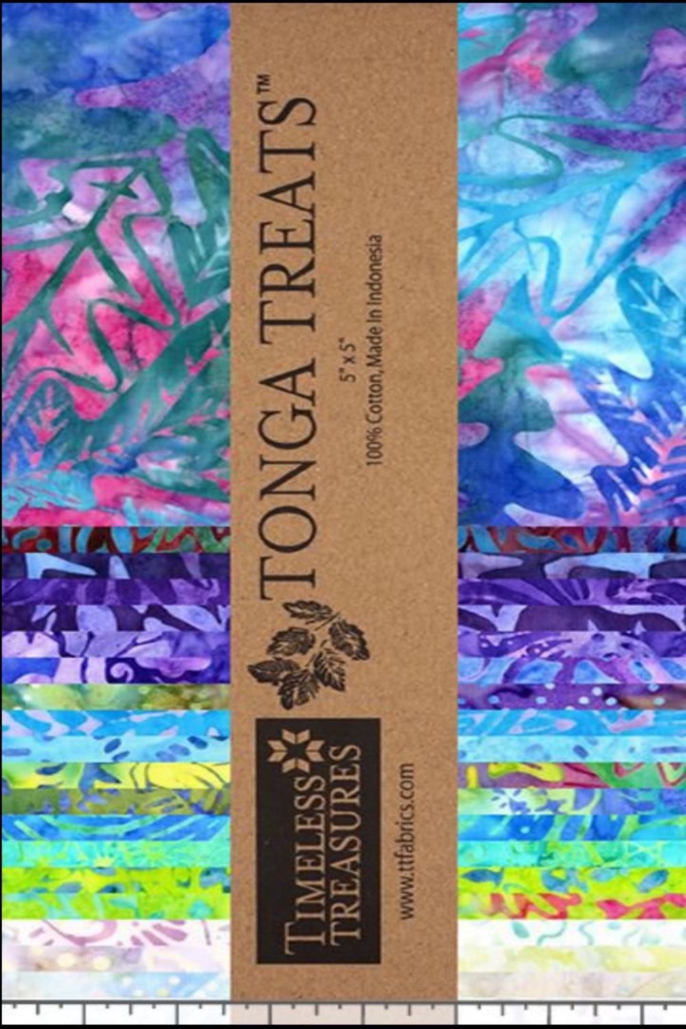 Tonga Batik Dreamer by Timeless Treasures, Charm Pack 5" x 5", 42pcs – 5" square – colorful textile design