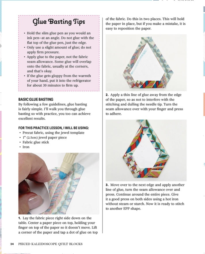 Pieced Kaleidoscope Quilt Blocks – book – fabric panel included