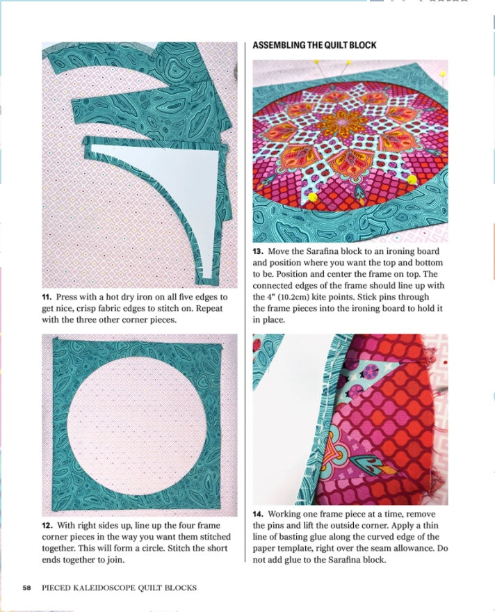 Pieced Kaleidoscope Quilt Blocks – book – fabric panel included