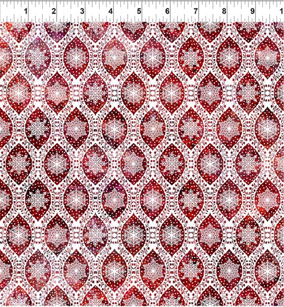Nature's Winter Red Snowflake Ogee