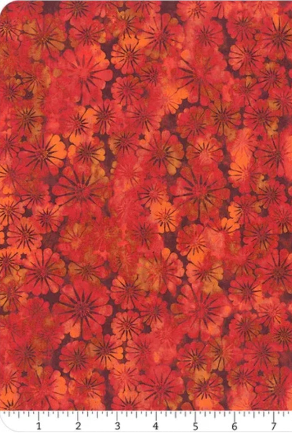 Sunshine Red Daisies 3 yard cut – fabric – colorful textile design