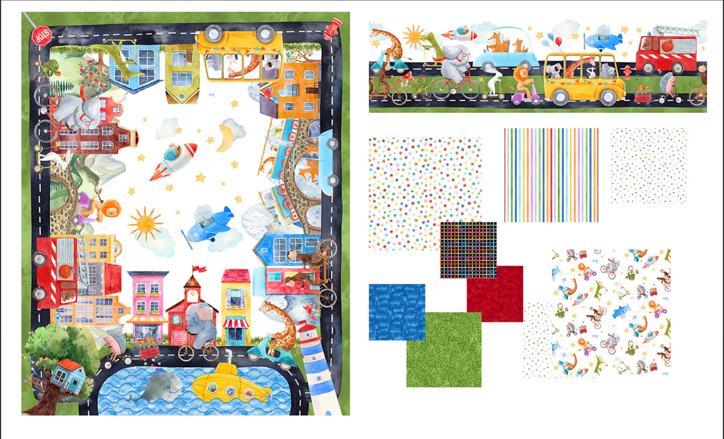 On the Go – Leaves Green  by Jason Yenter (In the Beginning Fabrics)