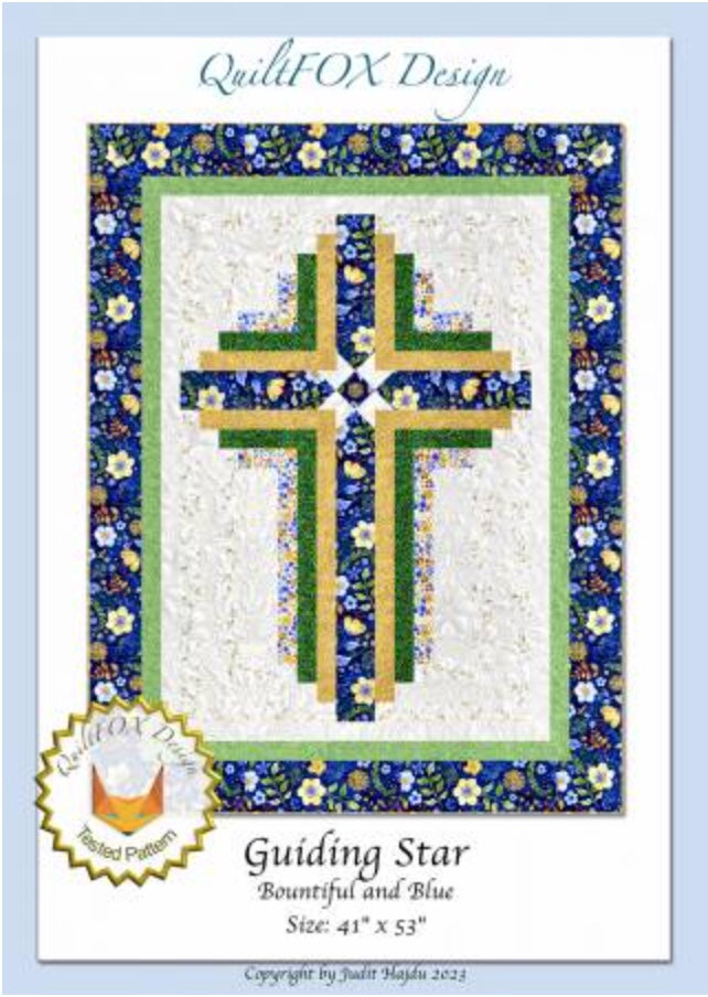 Guiding Star Bountiful and Blue – quilt pattern – colorful textile design