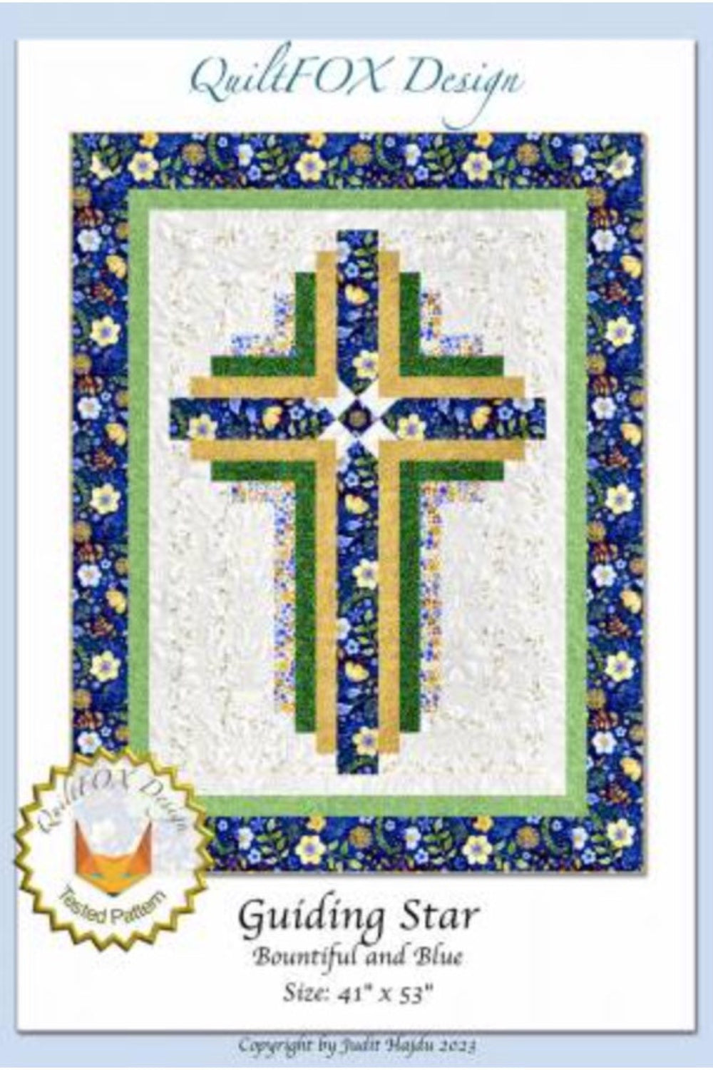 Guiding Star Bountiful and Blue – quilt pattern – colorful textile design