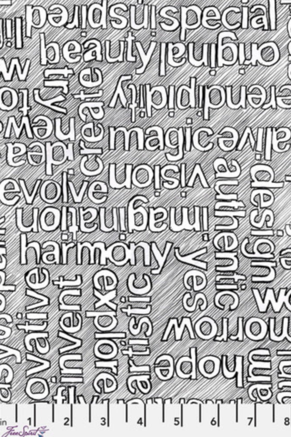 Writing on the Wall - Well Worded - White – fabric – colorful textile design