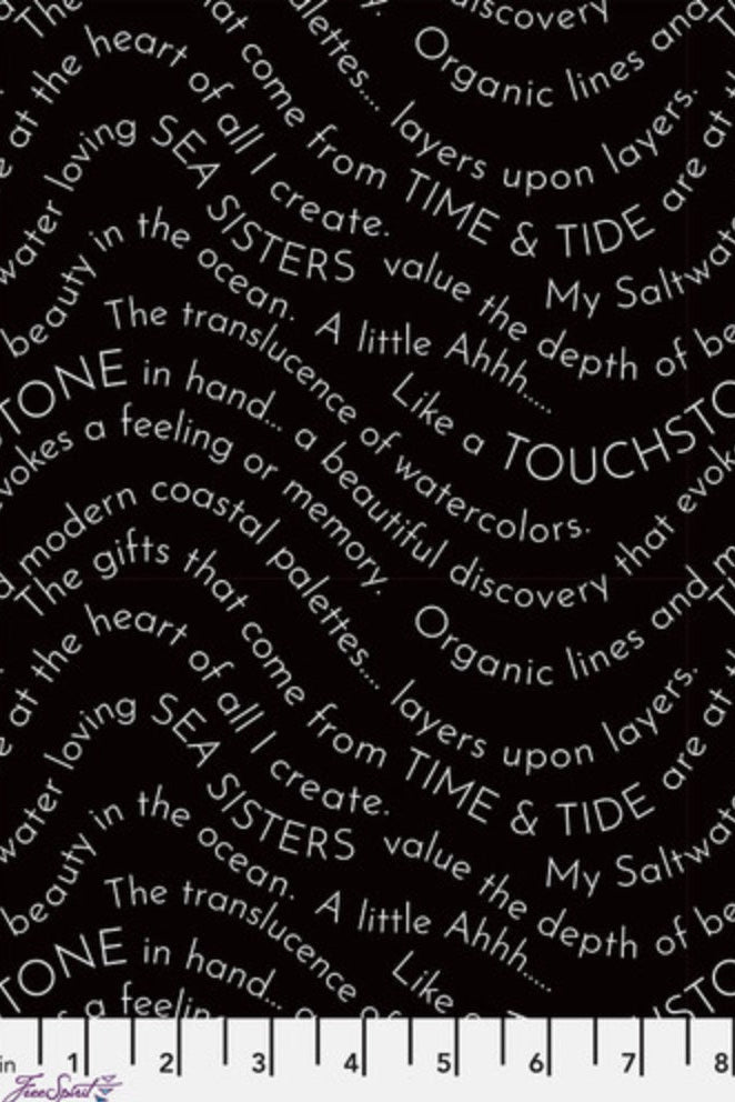 Writing on the Wall - Script - Black – fabric – colorful textile design