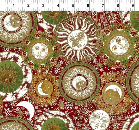 Winter Solstice II Multi Celestial Metallic – fabric – colorful textile design