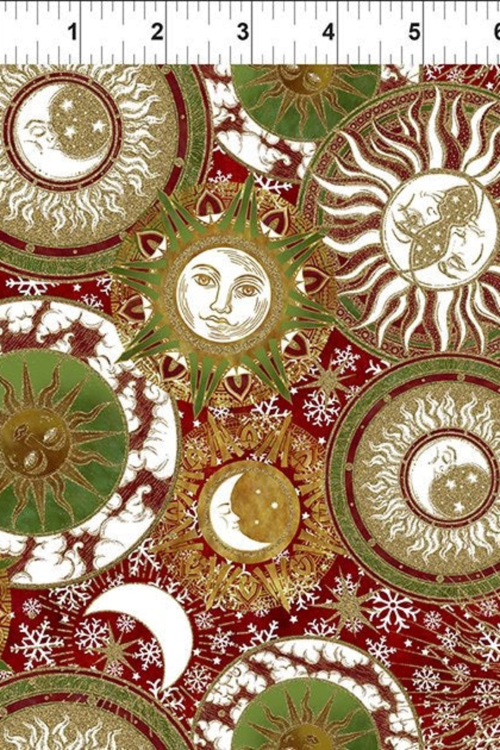 Winter Solstice II Multi Celestial Metallic – fabric – colorful textile design