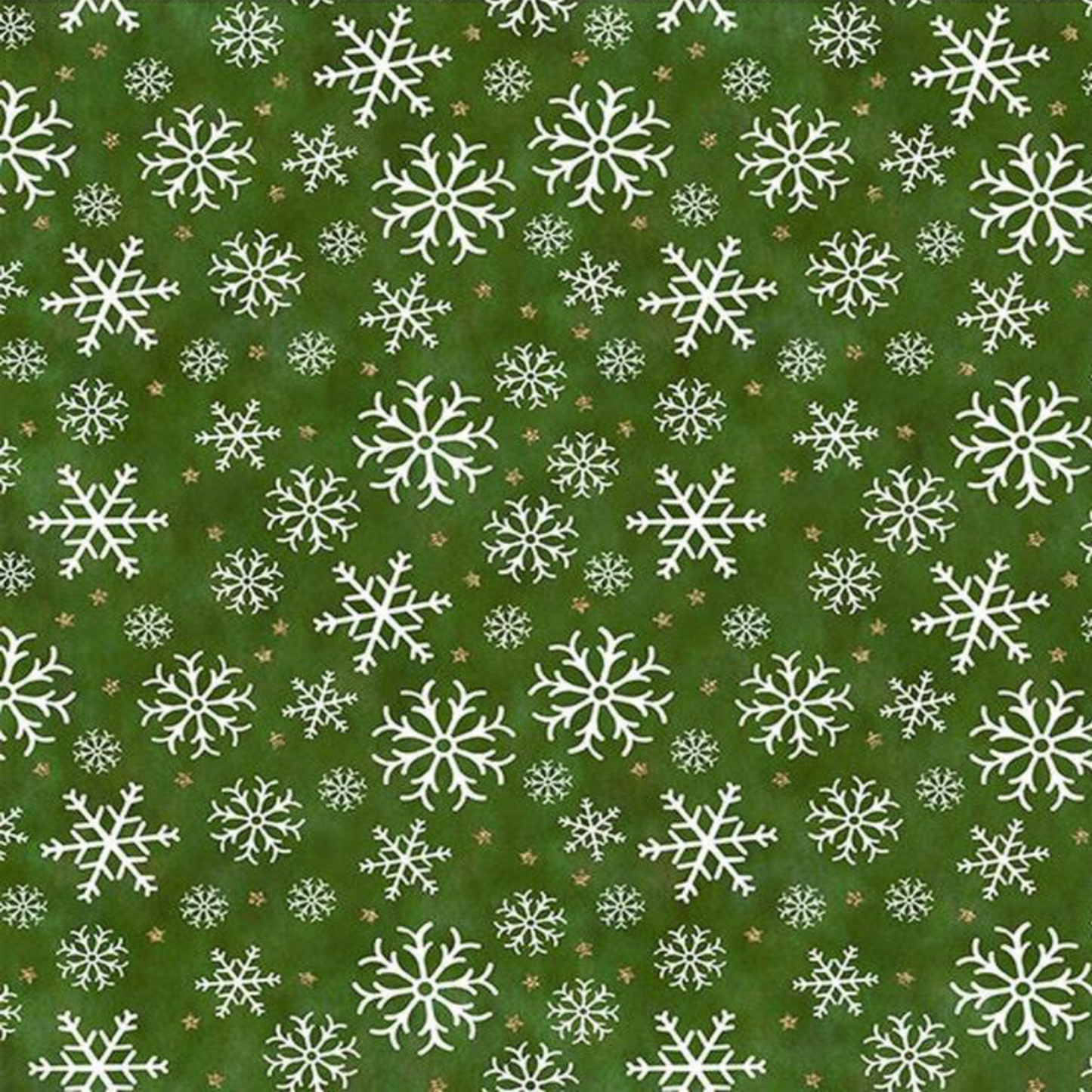 Winter Solstice II Green Snowflakes Metallic