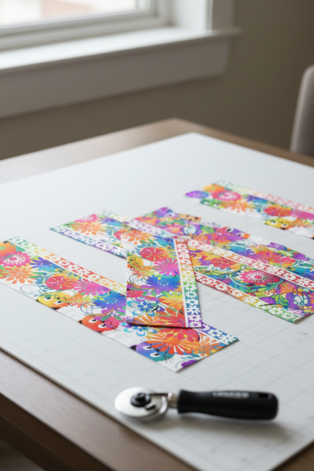 Vertical view of PAWsitivity Border Stripe White quilting cotton - playful border stripe pattern ideal for quilt backs and statement borders