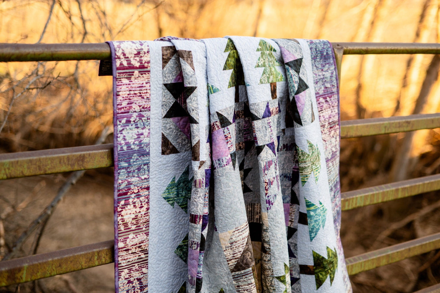 A Walk in the Woods BOM: Month 6 – block of the month – colorful textile design