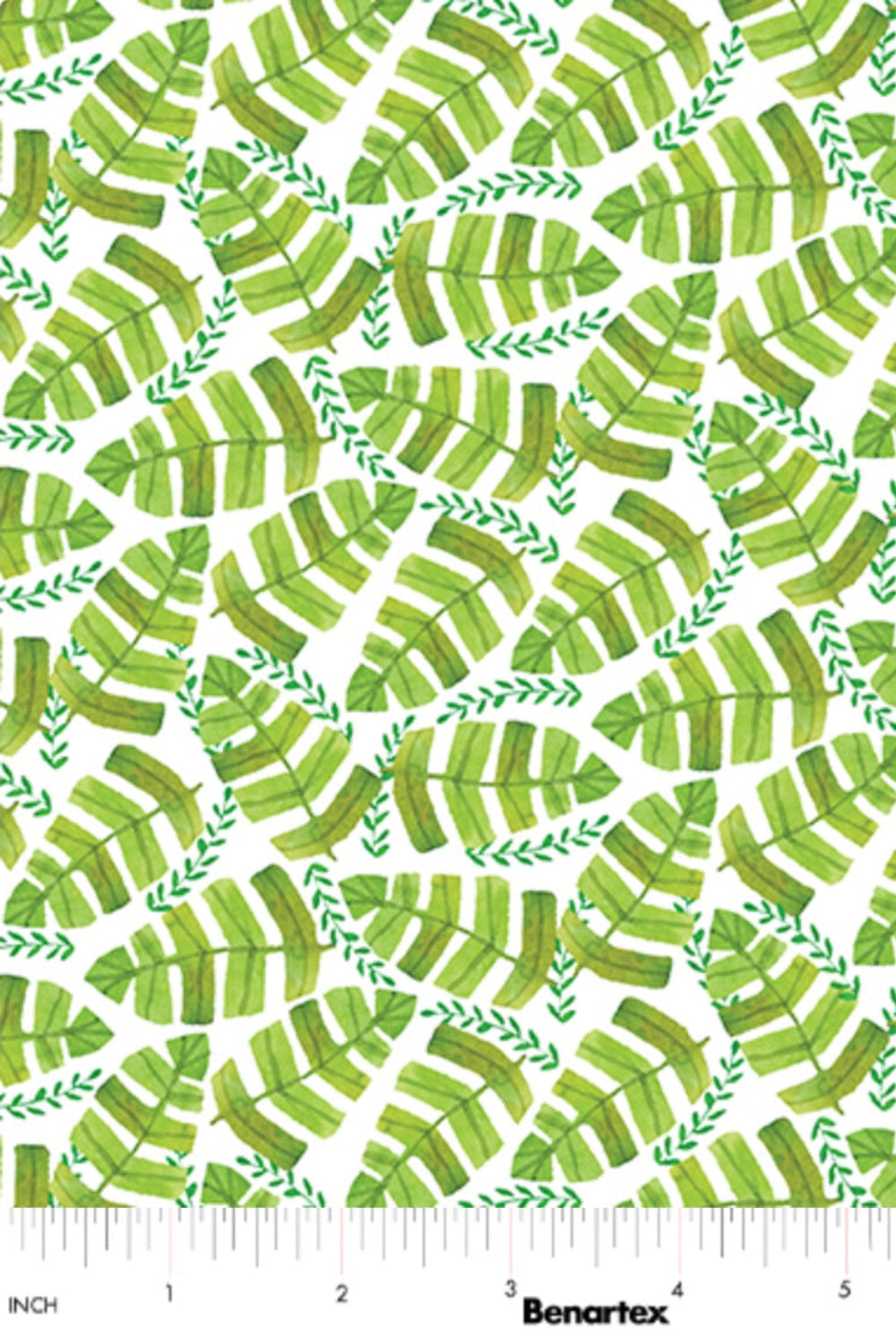 Safari Fun – Jungle Leaves White – fabric – colorful textile design