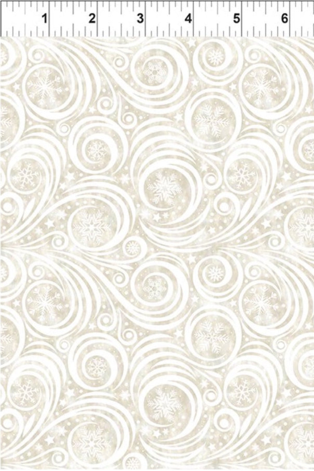 Winter Solstice II Cream Snow Swirl – fabric – colorful textile design