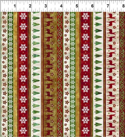 Winter Solstice II Multi Stripe Metallic – fabric – colorful textile design