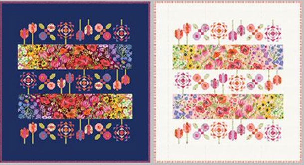 Superbloom, Quilt Kit (Dotty Thatched Cream - light background) – quilt kit – floral pattern