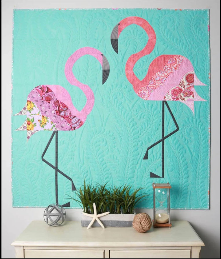 Mod Flamingos – pattern – colorful textile design
