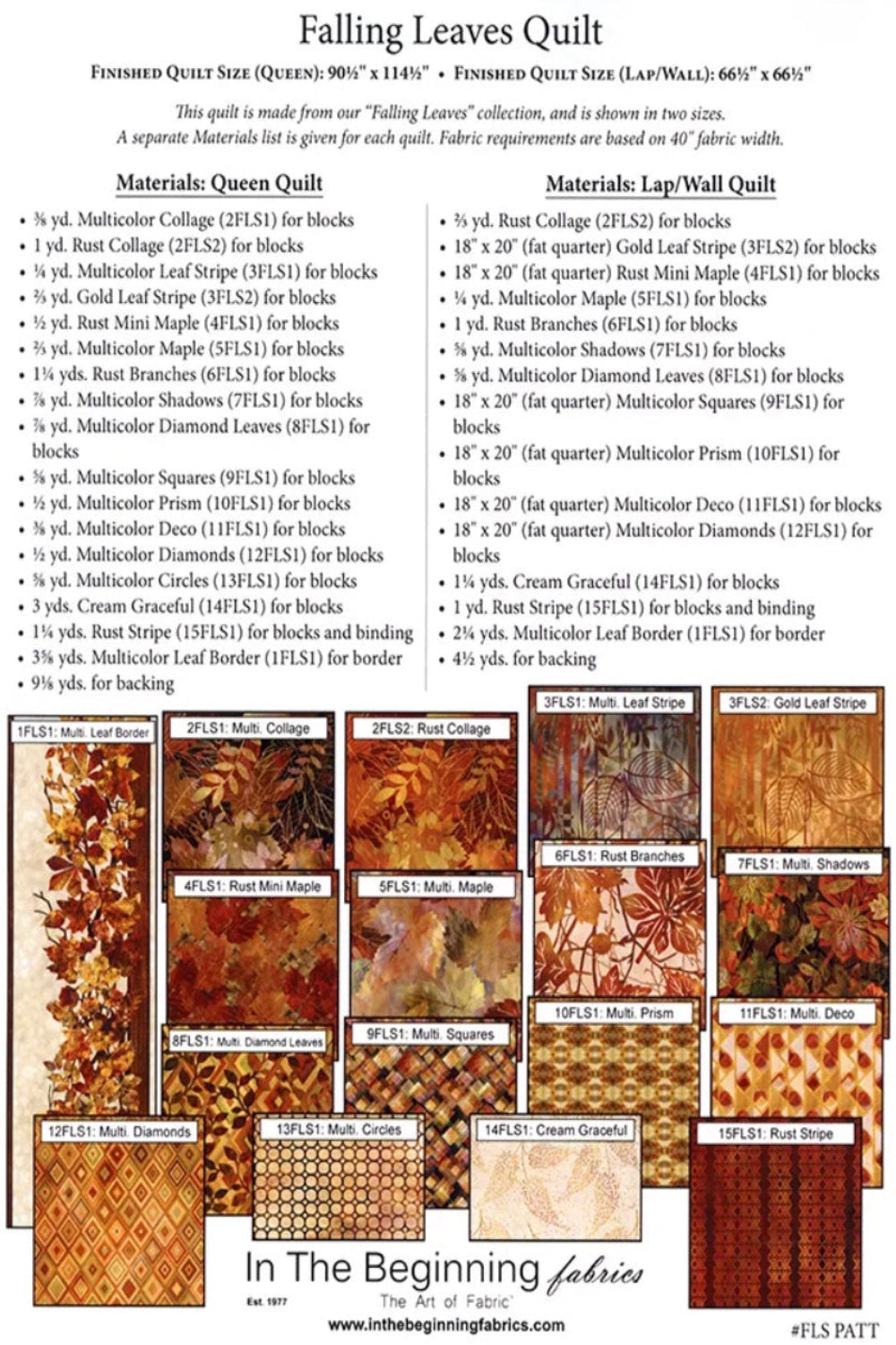 Falling Leaves Quilt Pattern – quilt pattern – colorful textile design