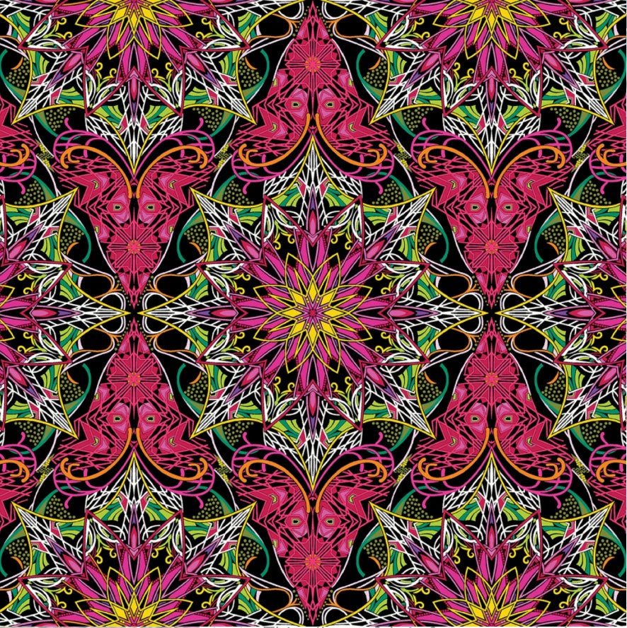 Needle Stars - Byzantium Red/Multi – fabric – colorful textile design