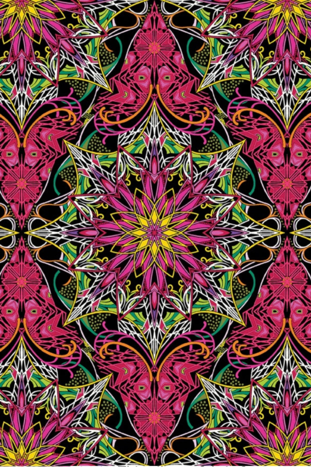 Needle Stars - Byzantium Red/Multi – fabric – colorful textile design