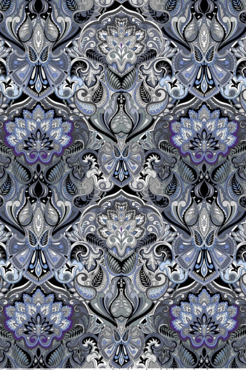 What If - Prima Donna Grey/Blue – fabric – colorful textile design