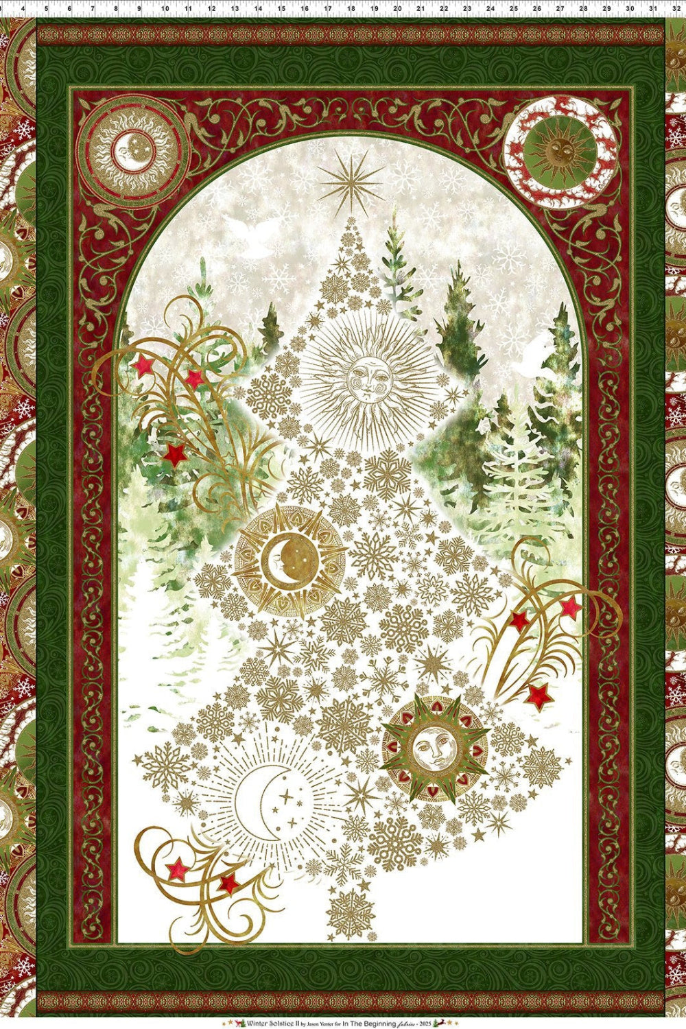 Winter Solstice II Metallic Quilt Panel - 36" – fabric panel – fabric panel included