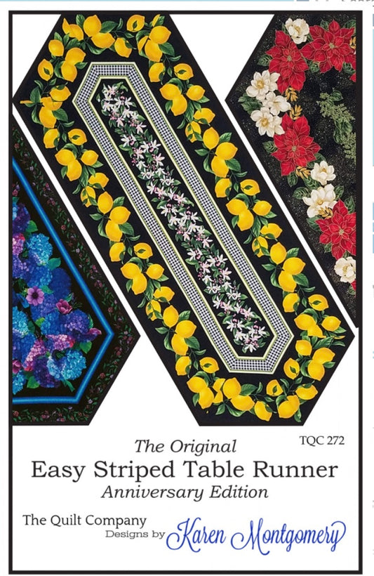 Easy Striped Table Runner – quilt pattern – colorful textile design
