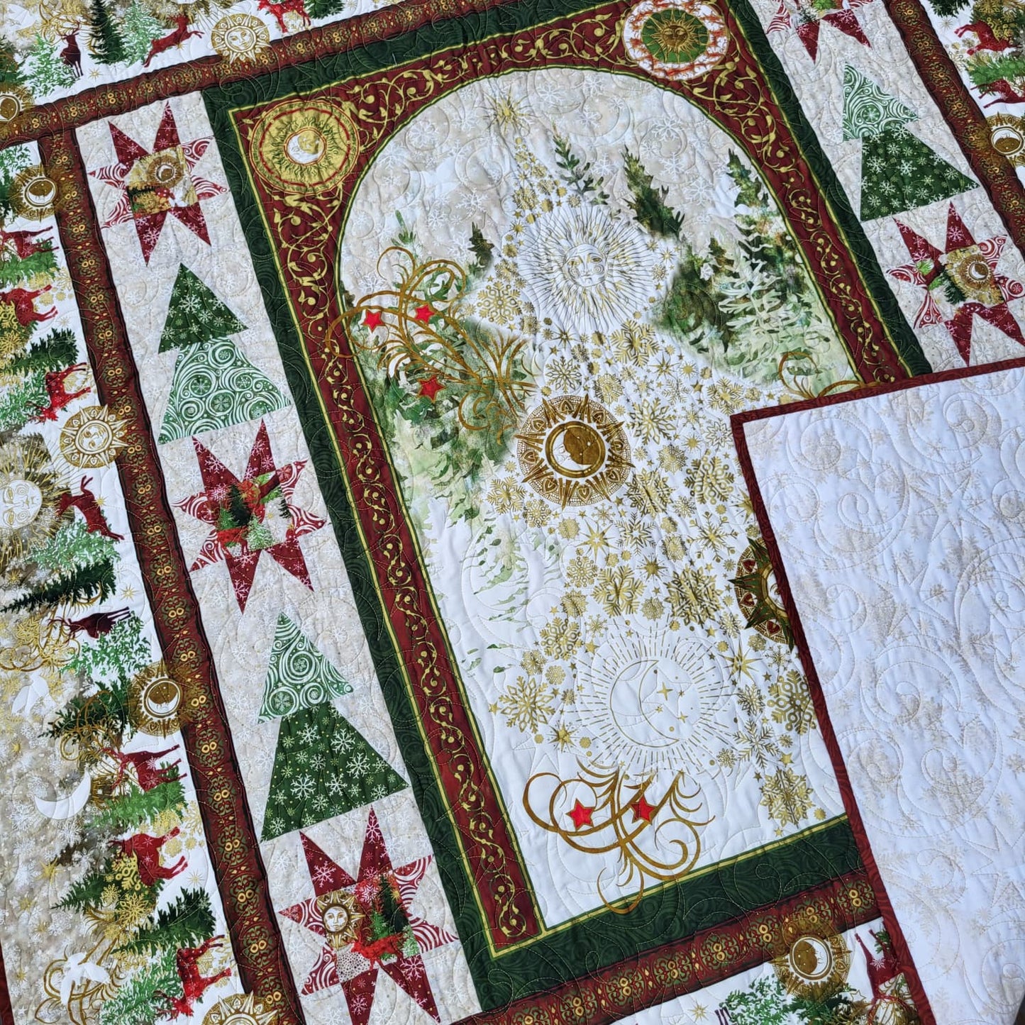 Winter Solstice 55" x 59" Handmade Lap / Throw / Twin Quilt