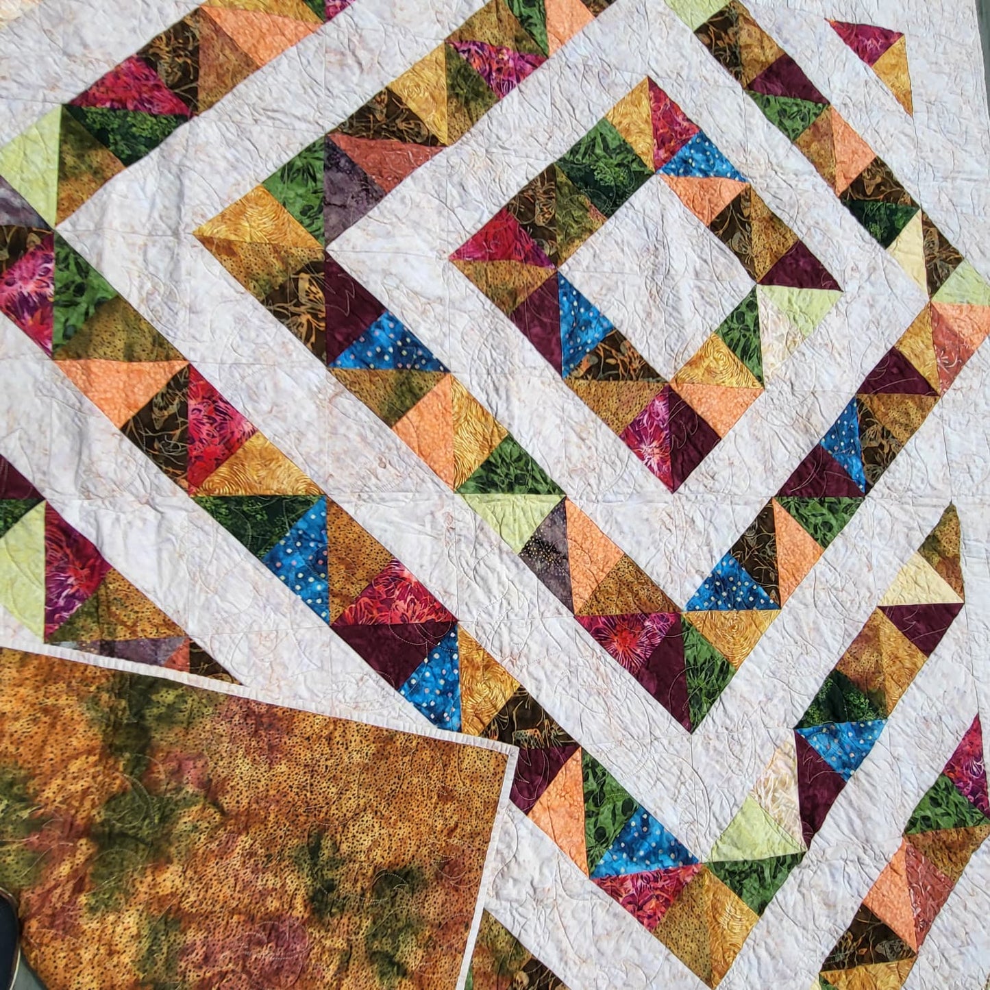 4-Patch Charm Quilt – 60" x 78" Handmade Lap / Throw / Twin Quilt