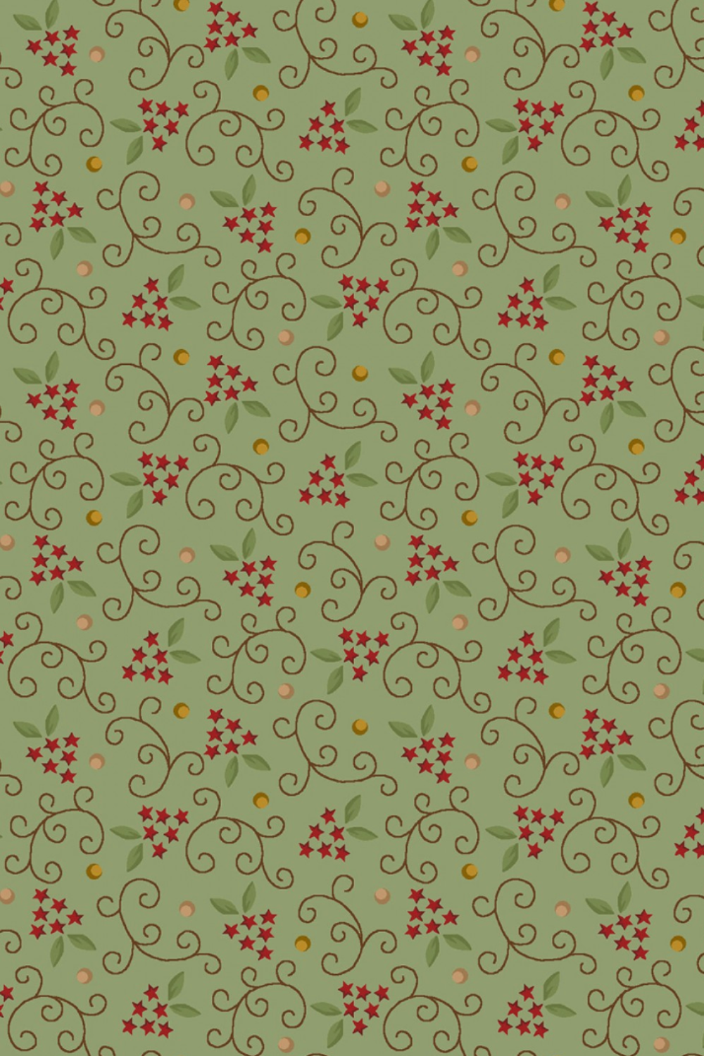 Aqua Starry Vines – fabric – colorful textile design