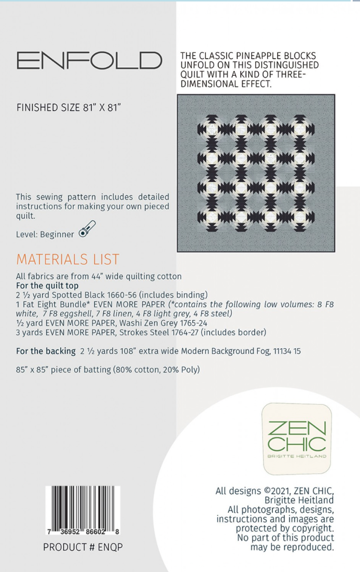 Enfold – quilt pattern – modern patchwork