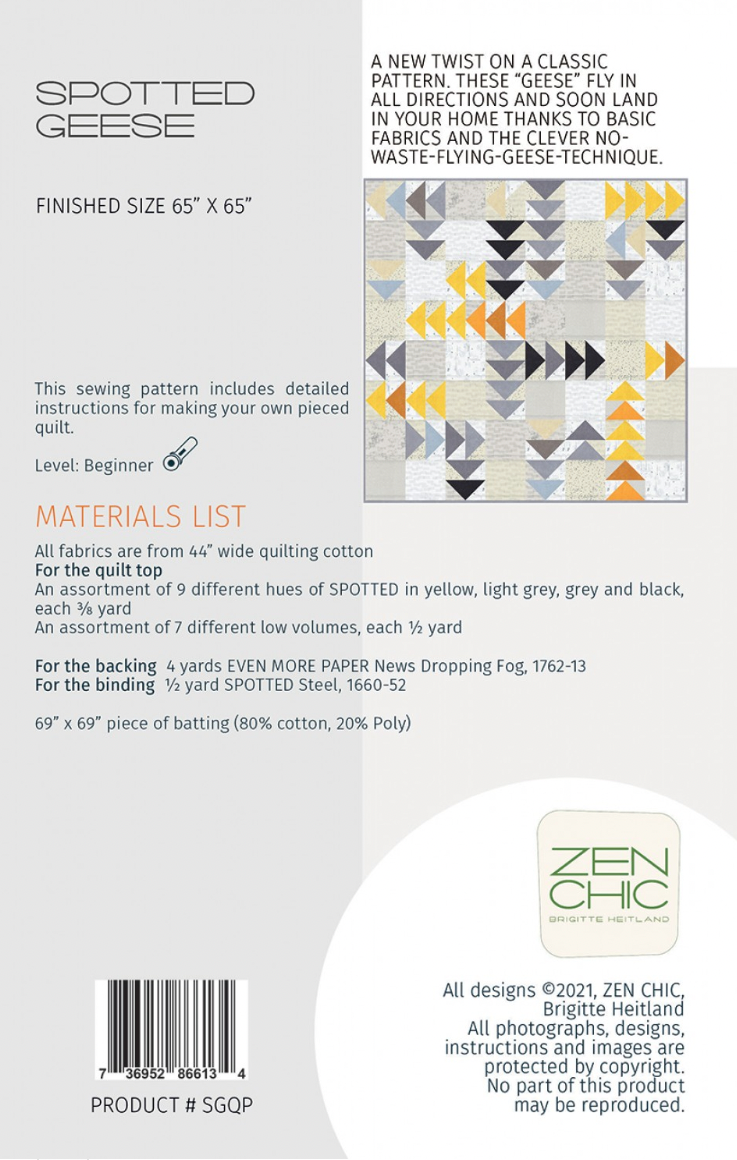 Spotted Geese – quilt pattern – modern patchwork
