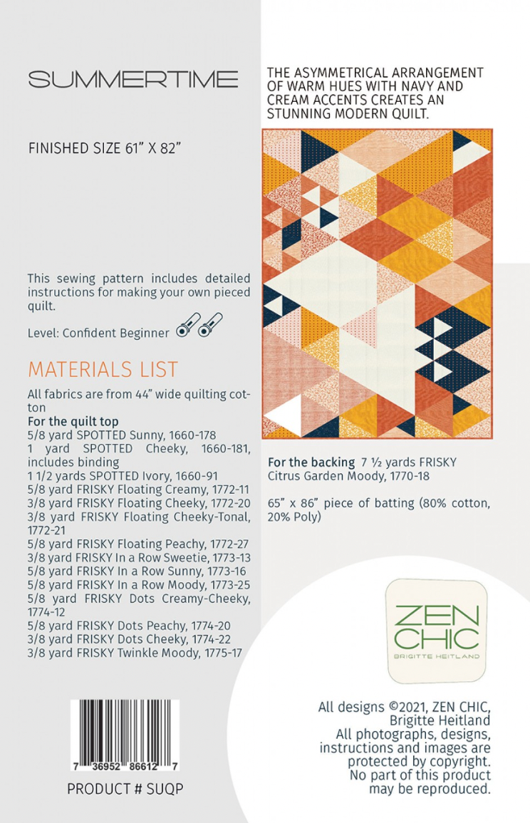 Summertime – quilt pattern – modern patchwork